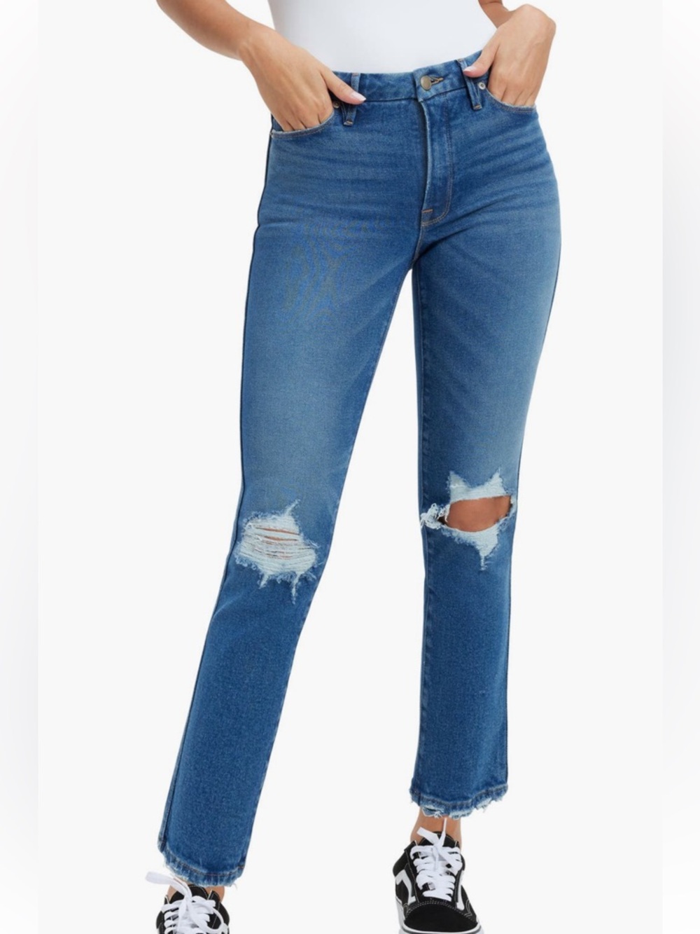 Good American Good Curve High Waist Straight Leg Jeans 12/31